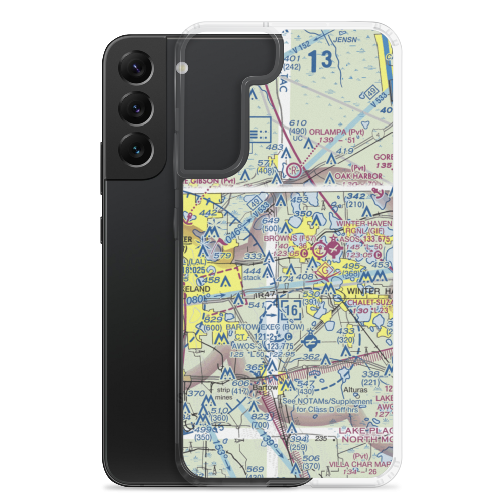 Market World Airport (FL16) VFR Sectional Samsung Case Samsung Galaxy S22 Plus model shown
