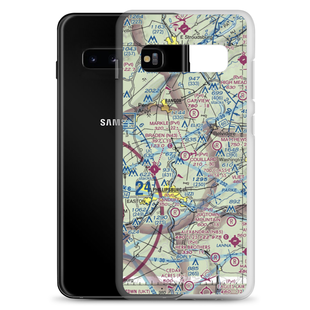 Markle Airport (2NJ6) VFR Sectional Samsung Case Samsung Galaxy S10+ model shown