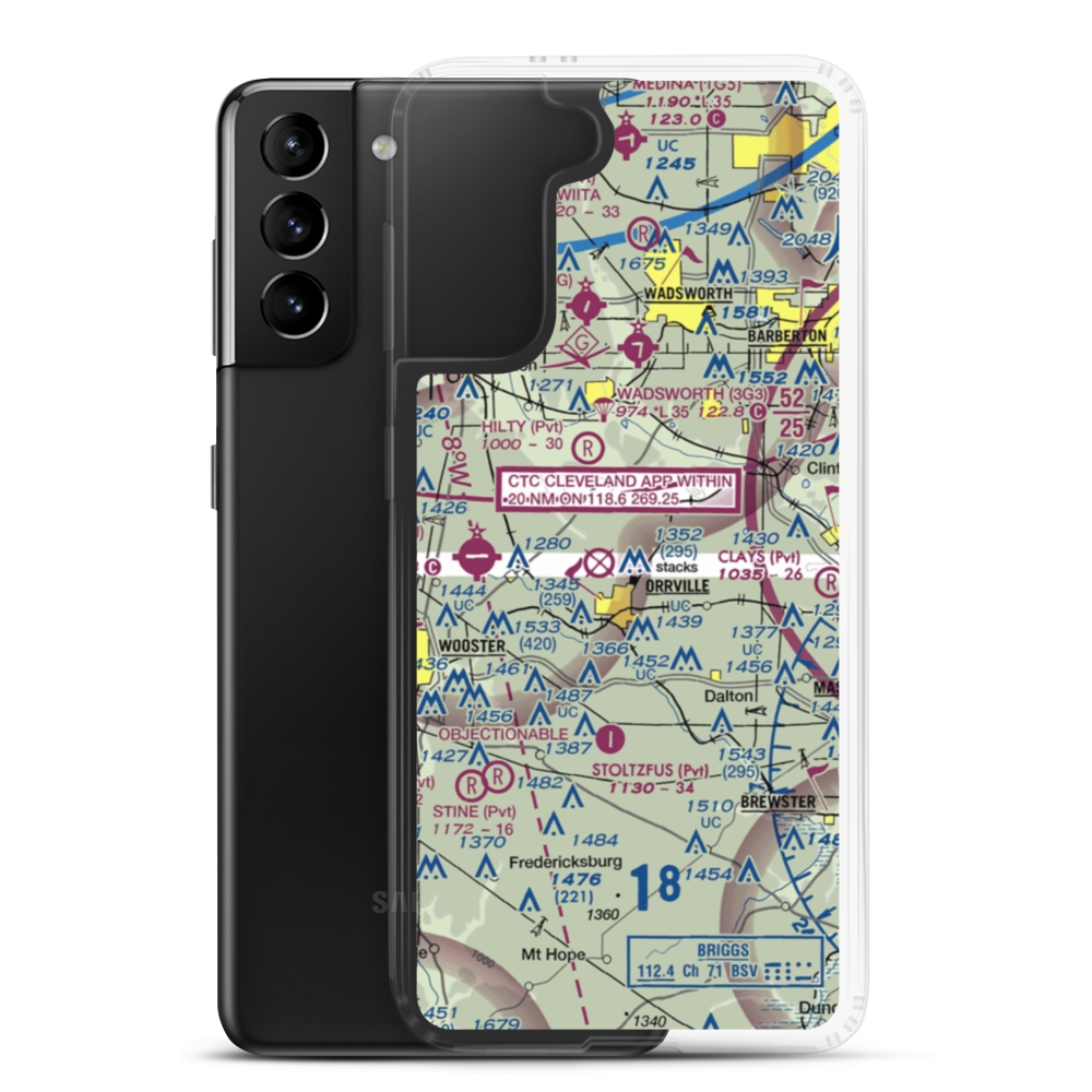 Markley Farm Airport (OH24) VFR Sectional Samsung Case Samsung Galaxy S21 Plus model shown
