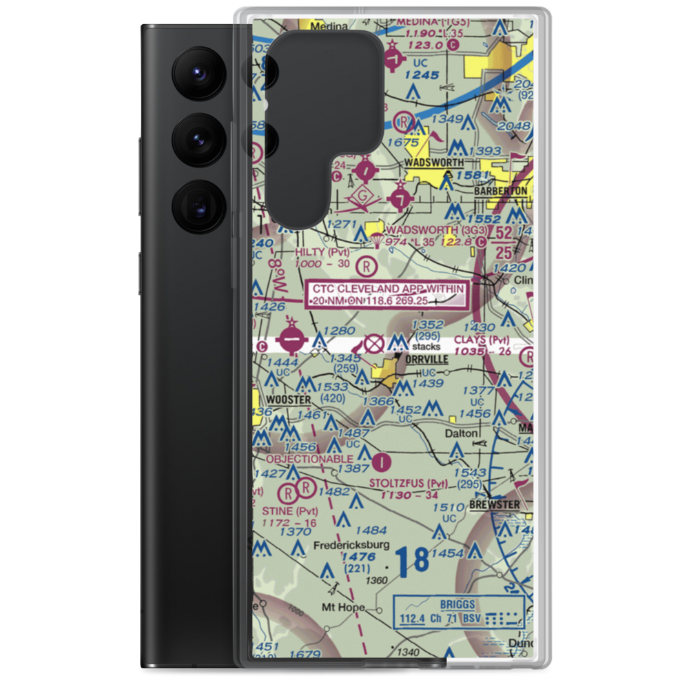 Markley Farm Airport (OH24) VFR Sectional Samsung Case Samsung Galaxy S22 Ultra model shown
