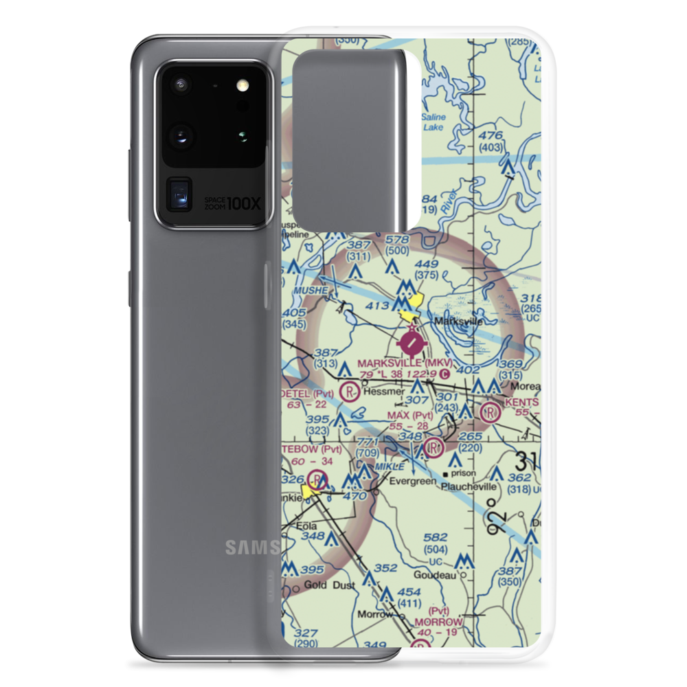 Marksville Municipal Airport (MKV) VFR Sectional Samsung Case Samsung Galaxy S20 Ultra model shown