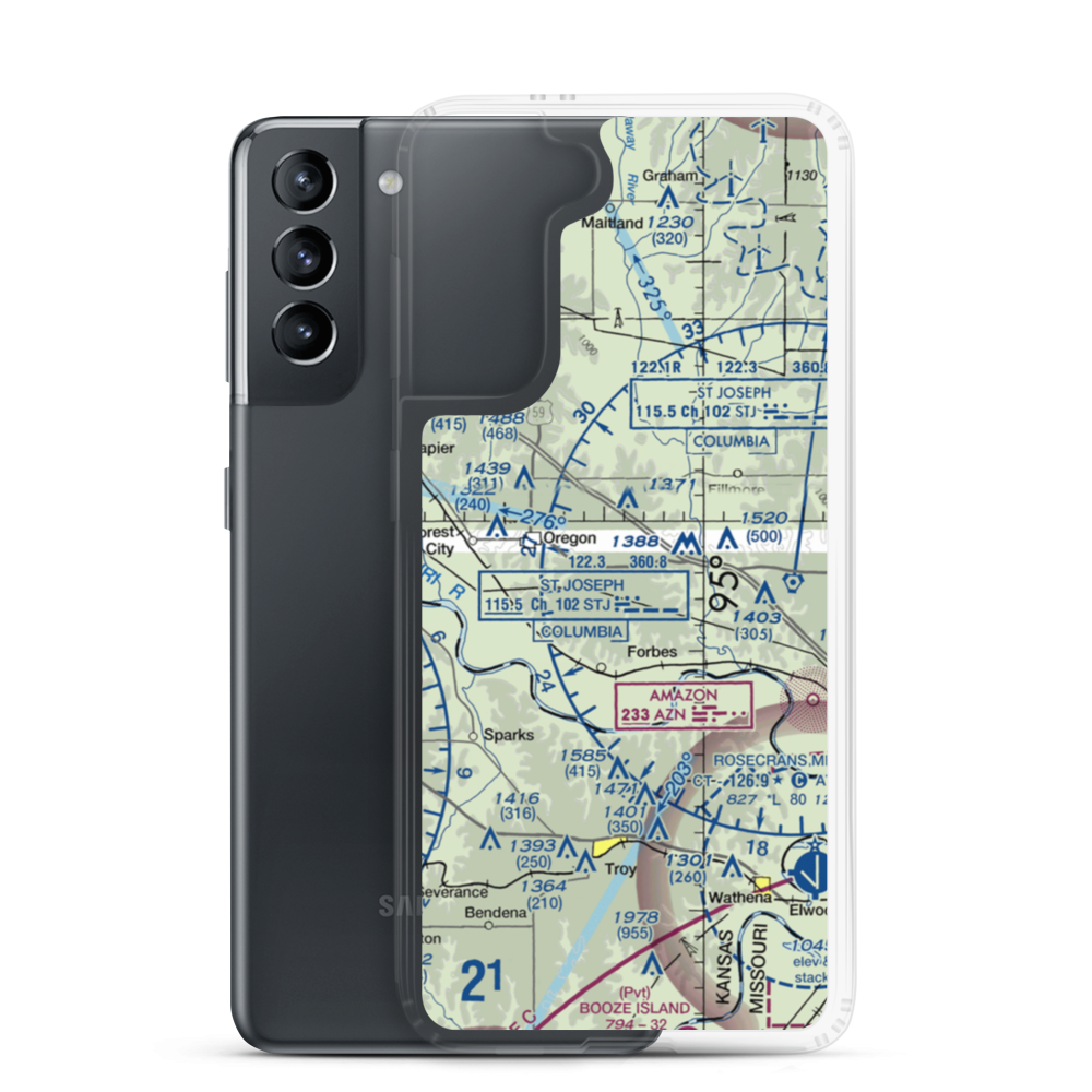 Markt Air Strip (6MO1) VFR Sectional Samsung Case Samsung Galaxy S21 model shown
