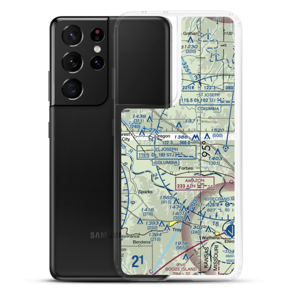 Markt Air Strip (6MO1) VFR Sectional Samsung Case Samsung Galaxy S21 Ultra model shown