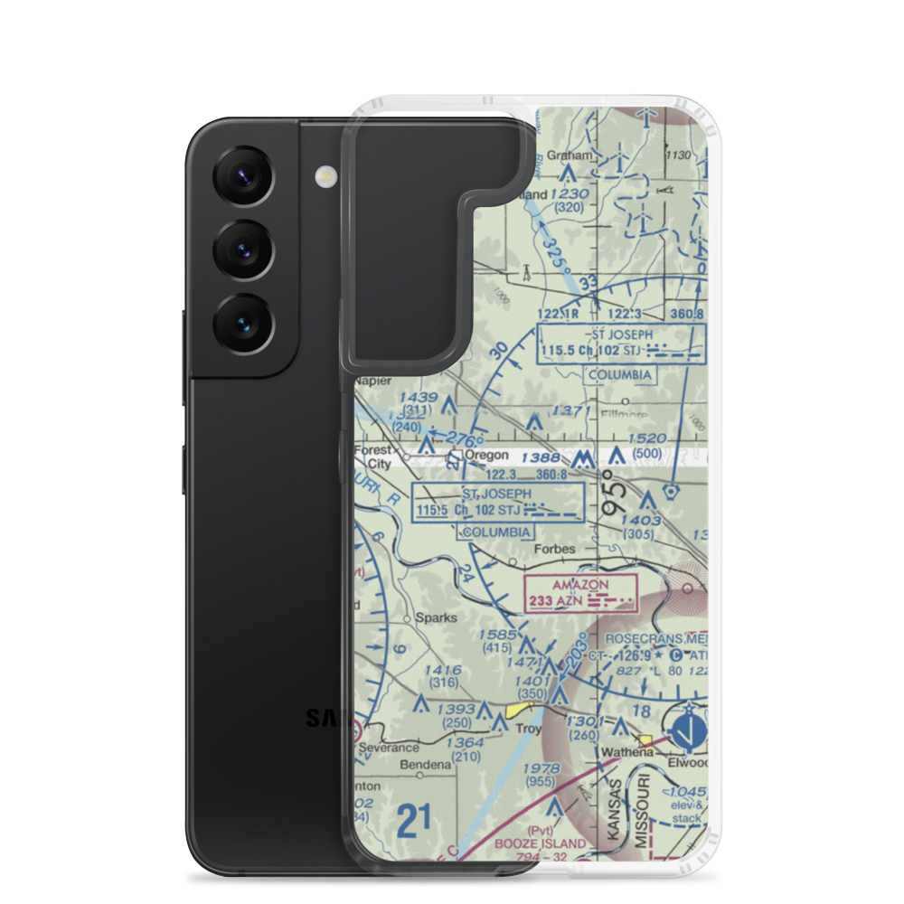 Markt Air Strip (6MO1) VFR Sectional Samsung Case Samsung Galaxy S22 model shown