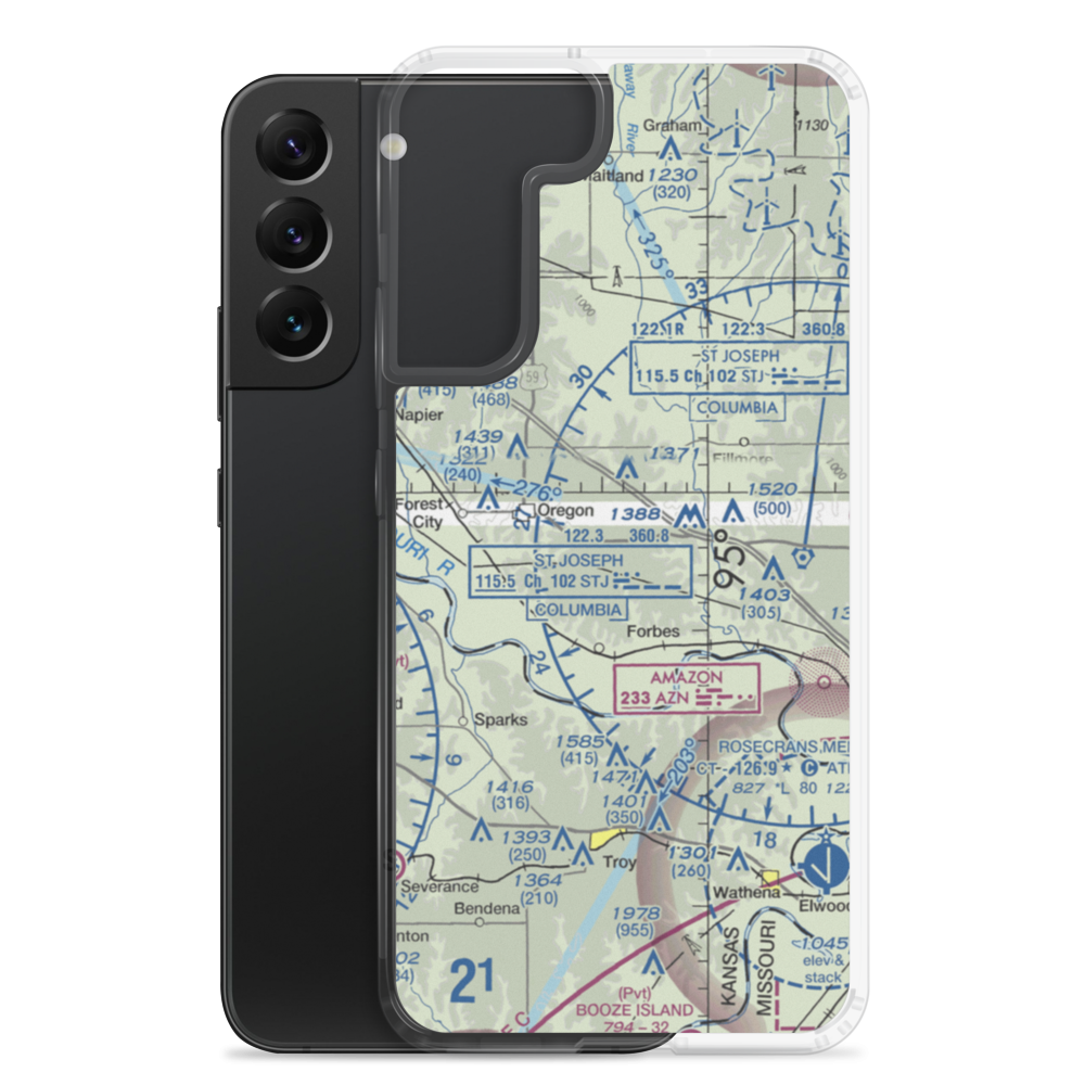 Markt Air Strip (6MO1) VFR Sectional Samsung Case Samsung Galaxy S22 Plus model shown