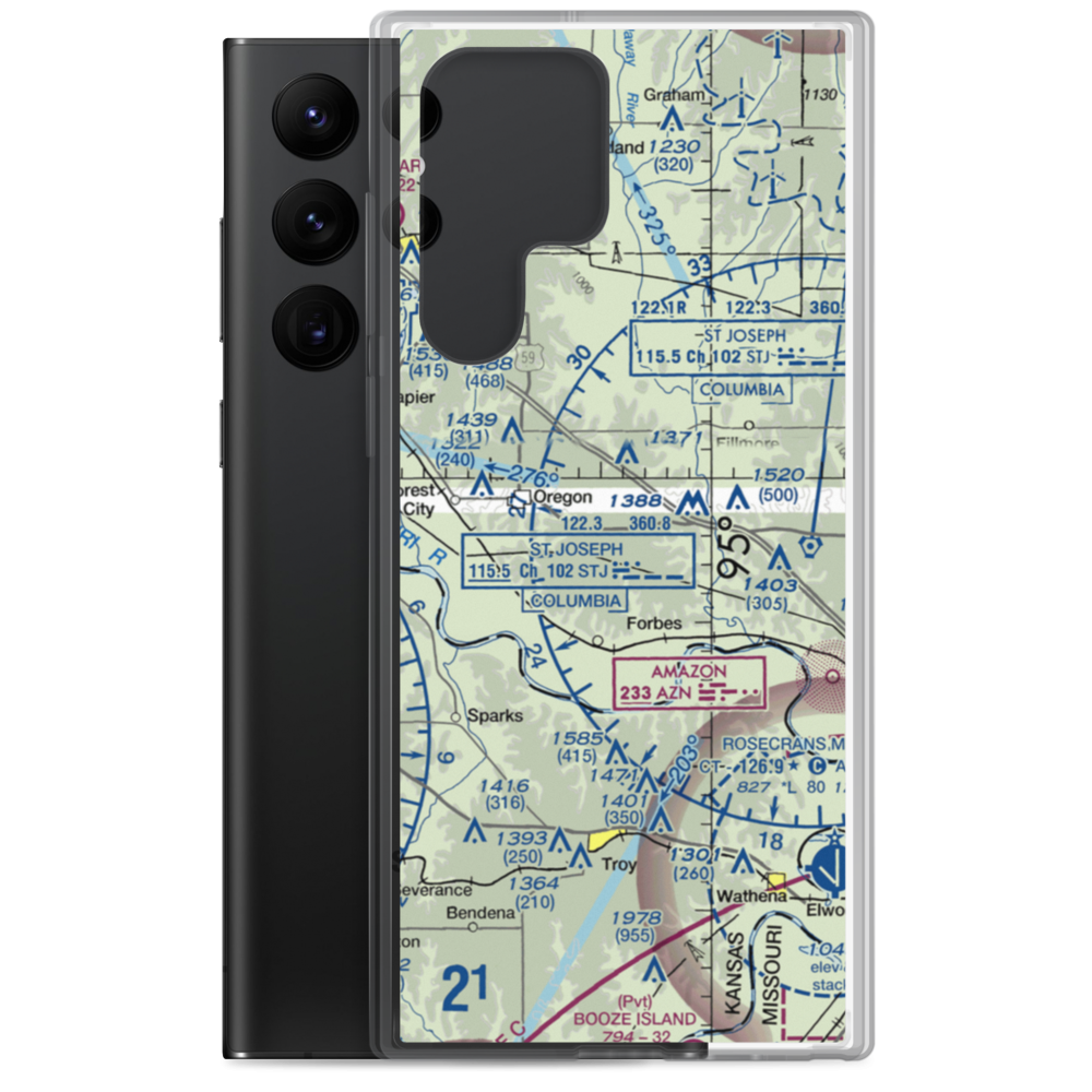 Markt Air Strip (6MO1) VFR Sectional Samsung Case Samsung Galaxy S22 Ultra model shown