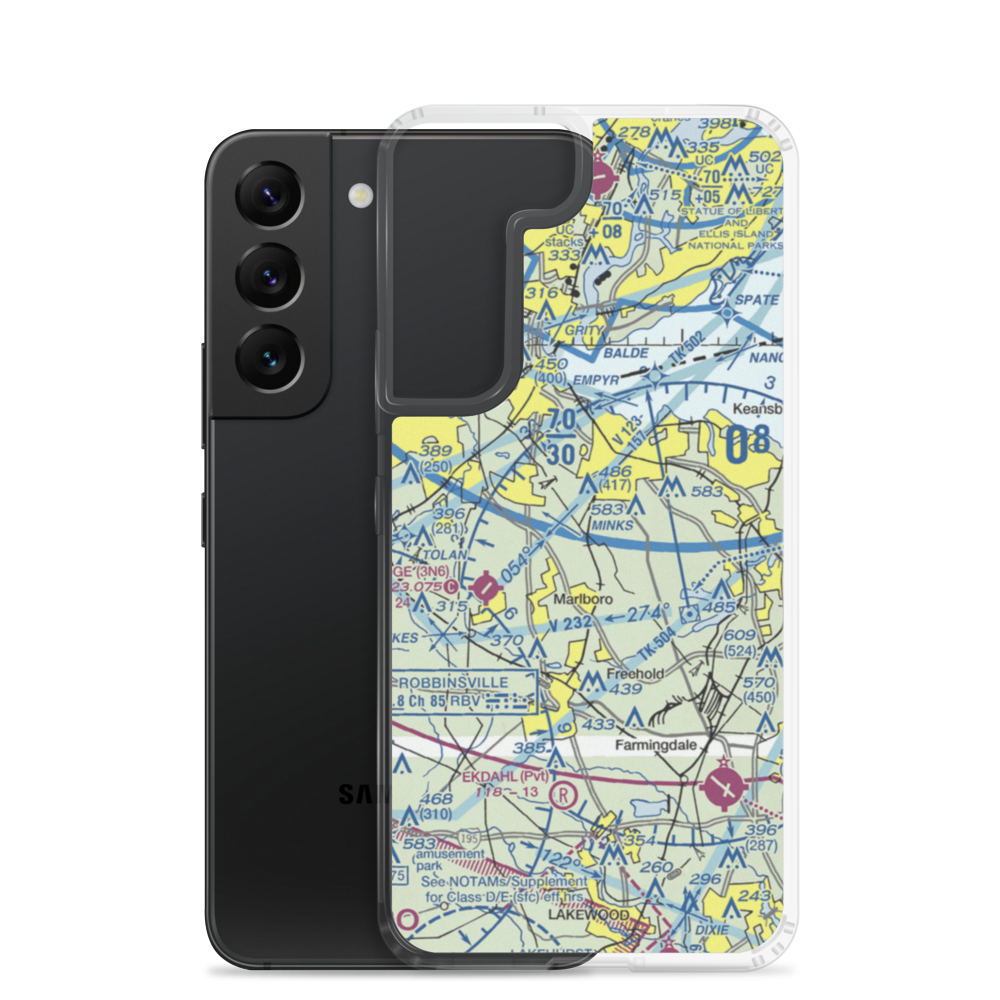 Marlboro Airport (2N8) VFR Sectional Samsung Case Samsung Galaxy S22 model shown