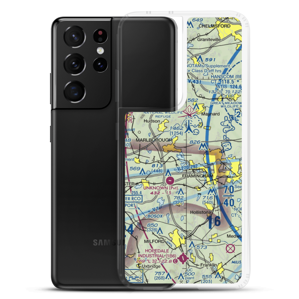 Marlboro Airport (9B1) VFR Sectional Samsung Case Samsung Galaxy S21 Ultra model shown