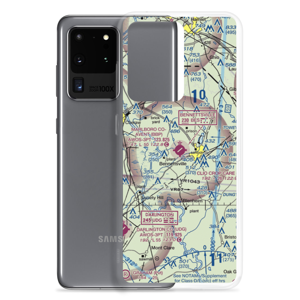 Marlboro County Jetport H.E. Avent Field (BBP) VFR Sectional Samsung Case Samsung Galaxy S20 Ultra model shown