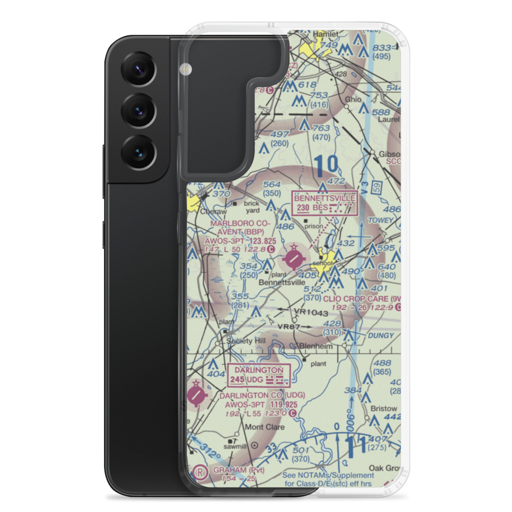 Marlboro County Jetport H.E. Avent Field (BBP) VFR Sectional Samsung Case Samsung Galaxy S22 Plus model shown