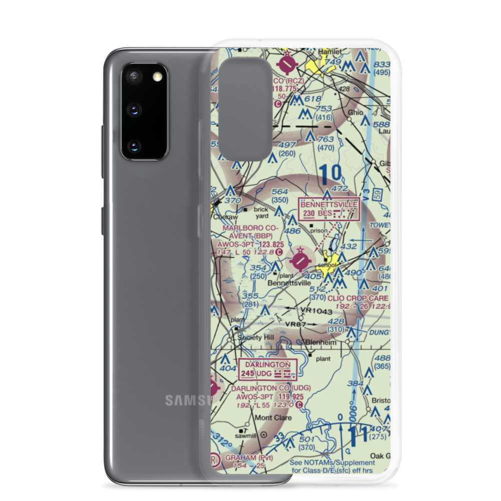 Marlboro County Jetport H.E. Avent Field (BBP) VFR Sectional Samsung Case Samsung Galaxy S20 model shown