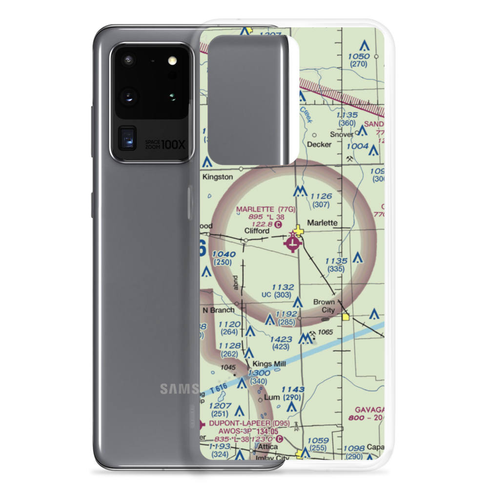 Marlette Township Airport (77G) VFR Sectional Samsung Case Samsung Galaxy S20 Ultra model shown