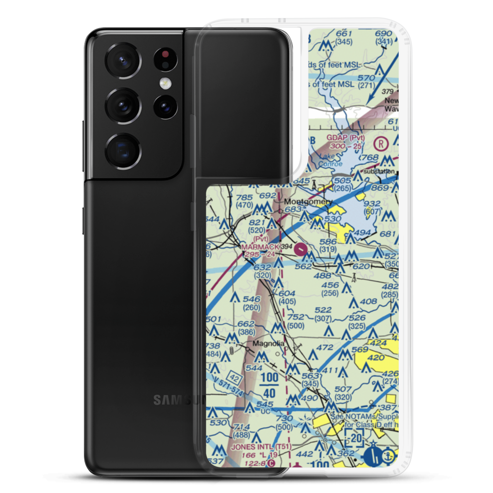 Marmack Airport (TE85) VFR Sectional Samsung Case Samsung Galaxy S21 Ultra model shown