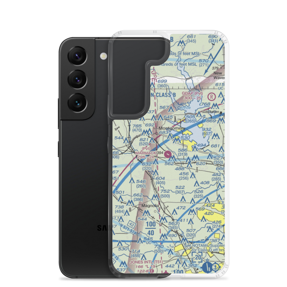 Marmack Airport (TE85) VFR Sectional Samsung Case Samsung Galaxy S22 model shown