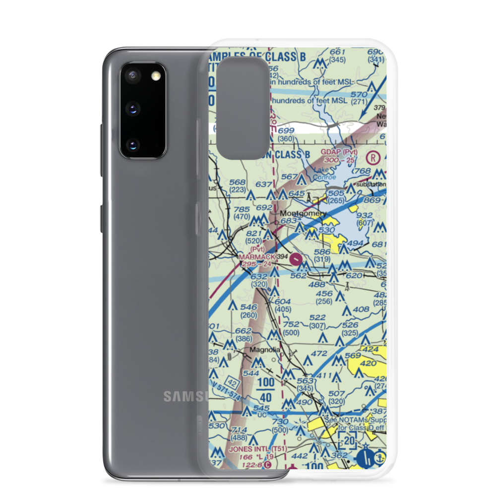 Marmack Airport (TE85) VFR Sectional Samsung Case Samsung Galaxy S20 model shown