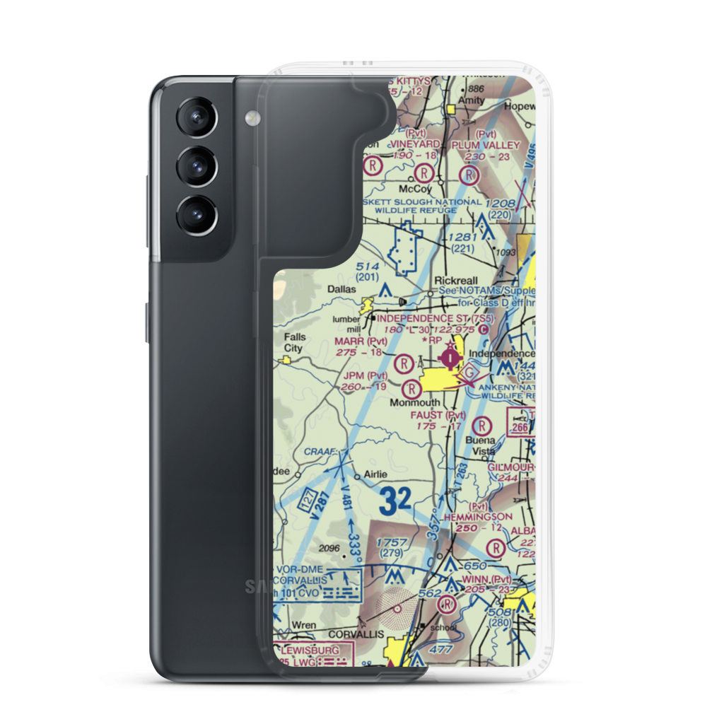 Marr Field (0OR7) VFR Sectional Samsung Case Samsung Galaxy S21 model shown