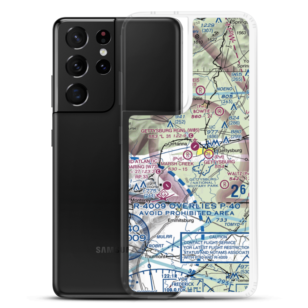 Marsh Creek Airport (8PN9) VFR Sectional Samsung Case Samsung Galaxy S21 Ultra model shown