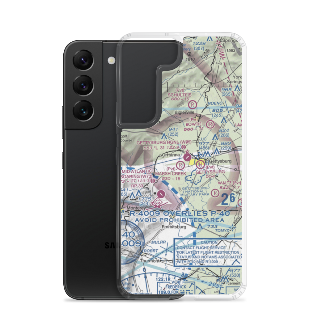 Marsh Creek Airport (8PN9) VFR Sectional Samsung Case Samsung Galaxy S22 model shown