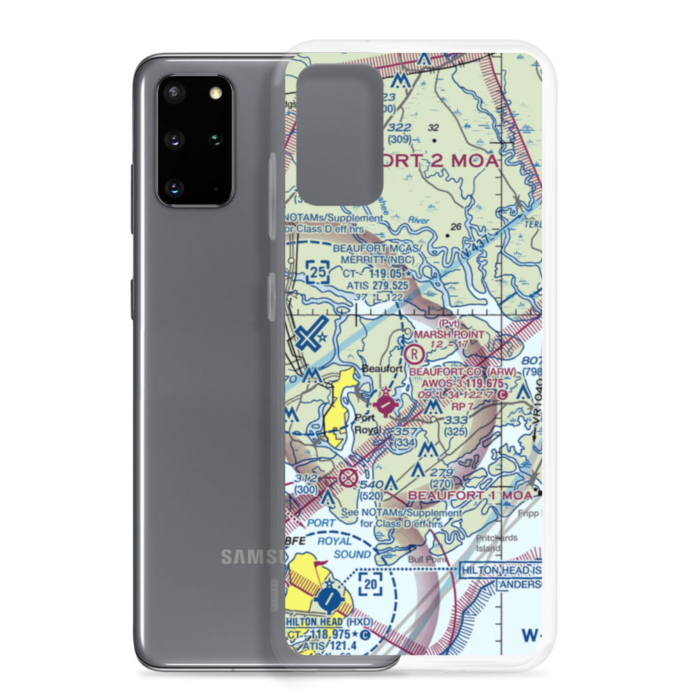 Marsh Point Airport (SC74) VFR Sectional Samsung Case Samsung Galaxy S20 Plus model shown