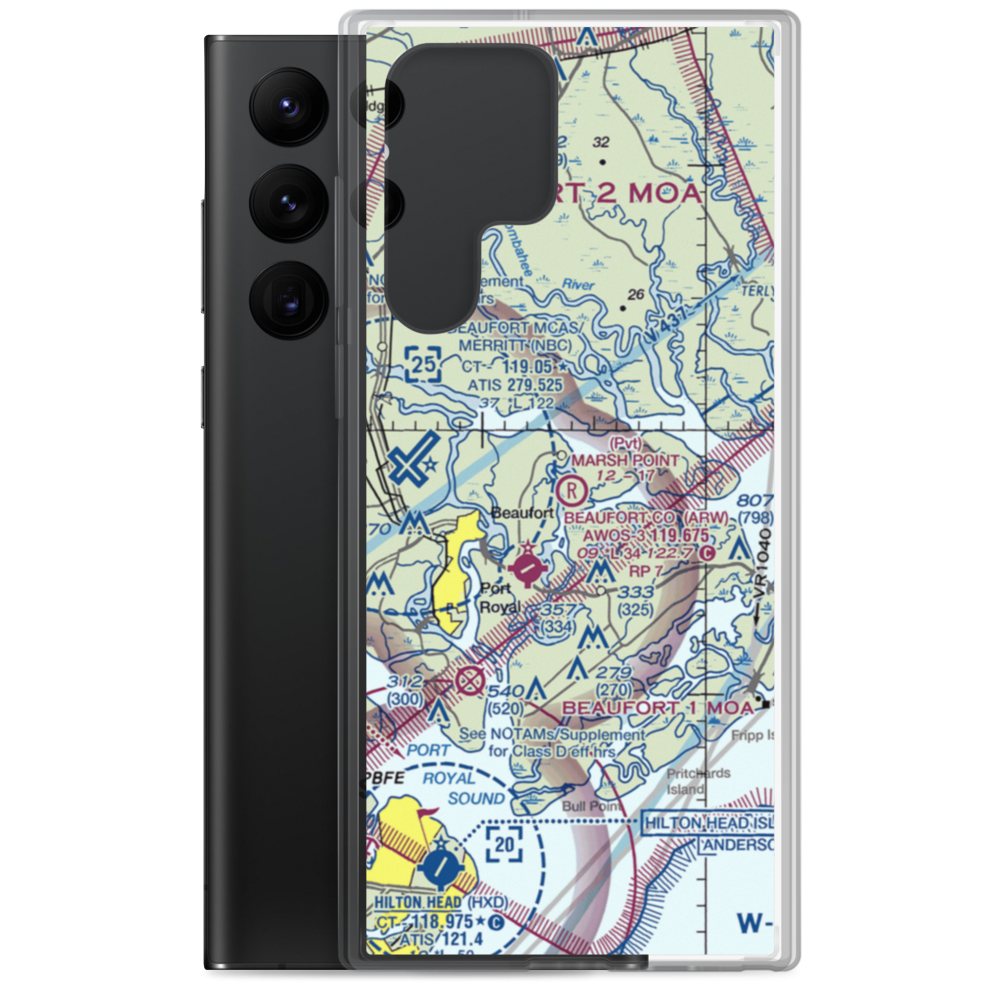 Marsh Point Airport (SC74) VFR Sectional Samsung Case Samsung Galaxy S22 Ultra model shown
