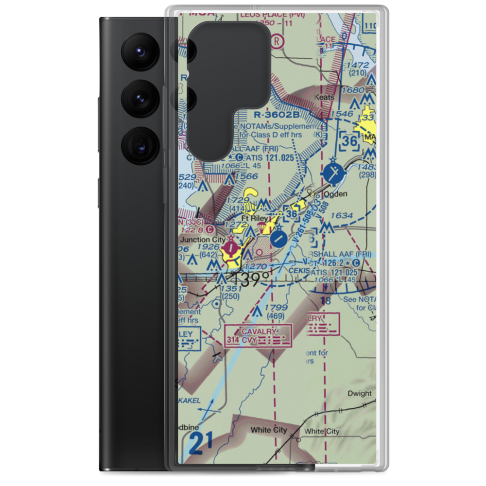 Marshall Army Air Field (FRI) VFR Sectional Samsung Case Samsung Galaxy S22 Ultra model shown