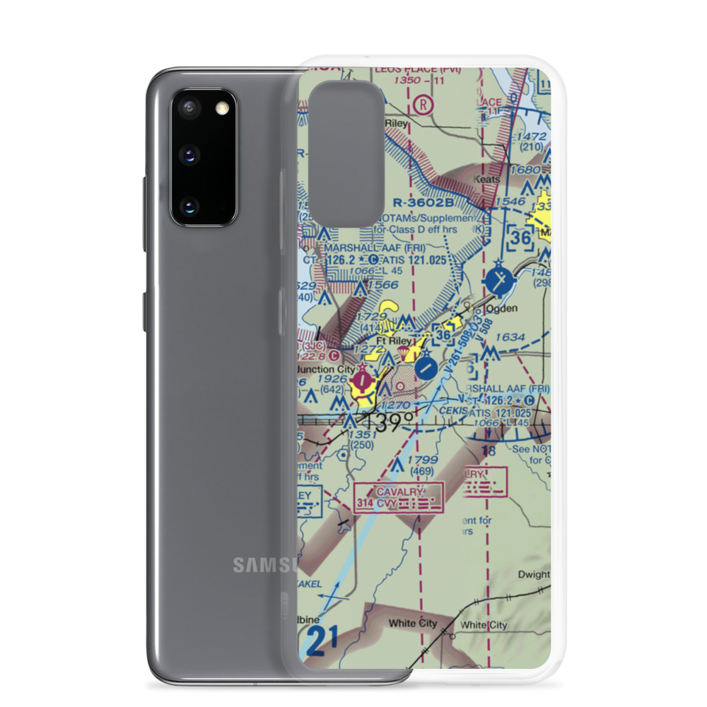 Marshall Army Air Field (FRI) VFR Sectional Samsung Case Samsung Galaxy S20 model shown