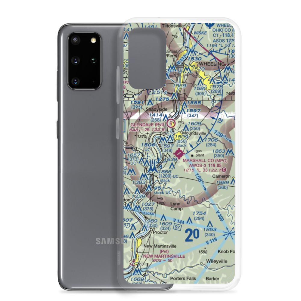 Marshall County Airport (MPG) VFR Sectional Samsung Case Samsung Galaxy S20 Plus model shown