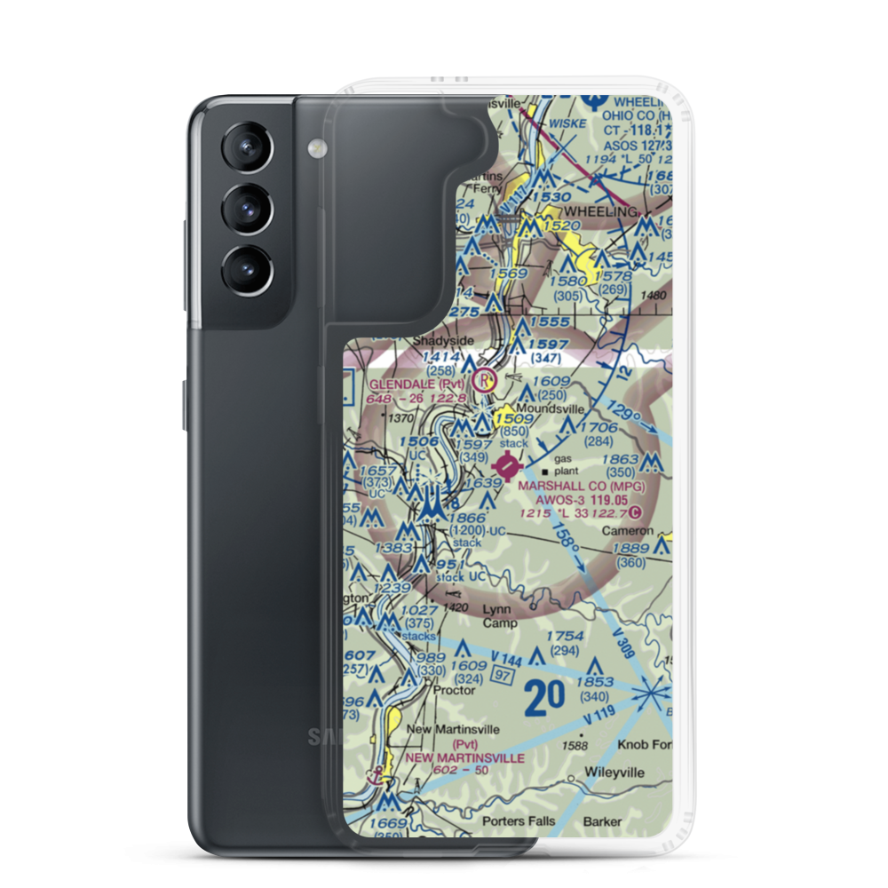 Marshall County Airport (MPG) VFR Sectional Samsung Case Samsung Galaxy S21 model shown