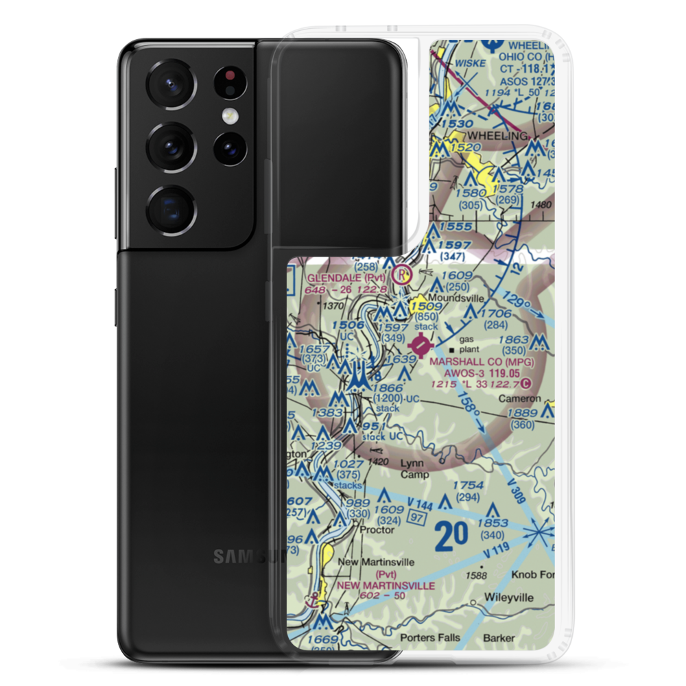 Marshall County Airport (MPG) VFR Sectional Samsung Case Samsung Galaxy S21 Ultra model shown