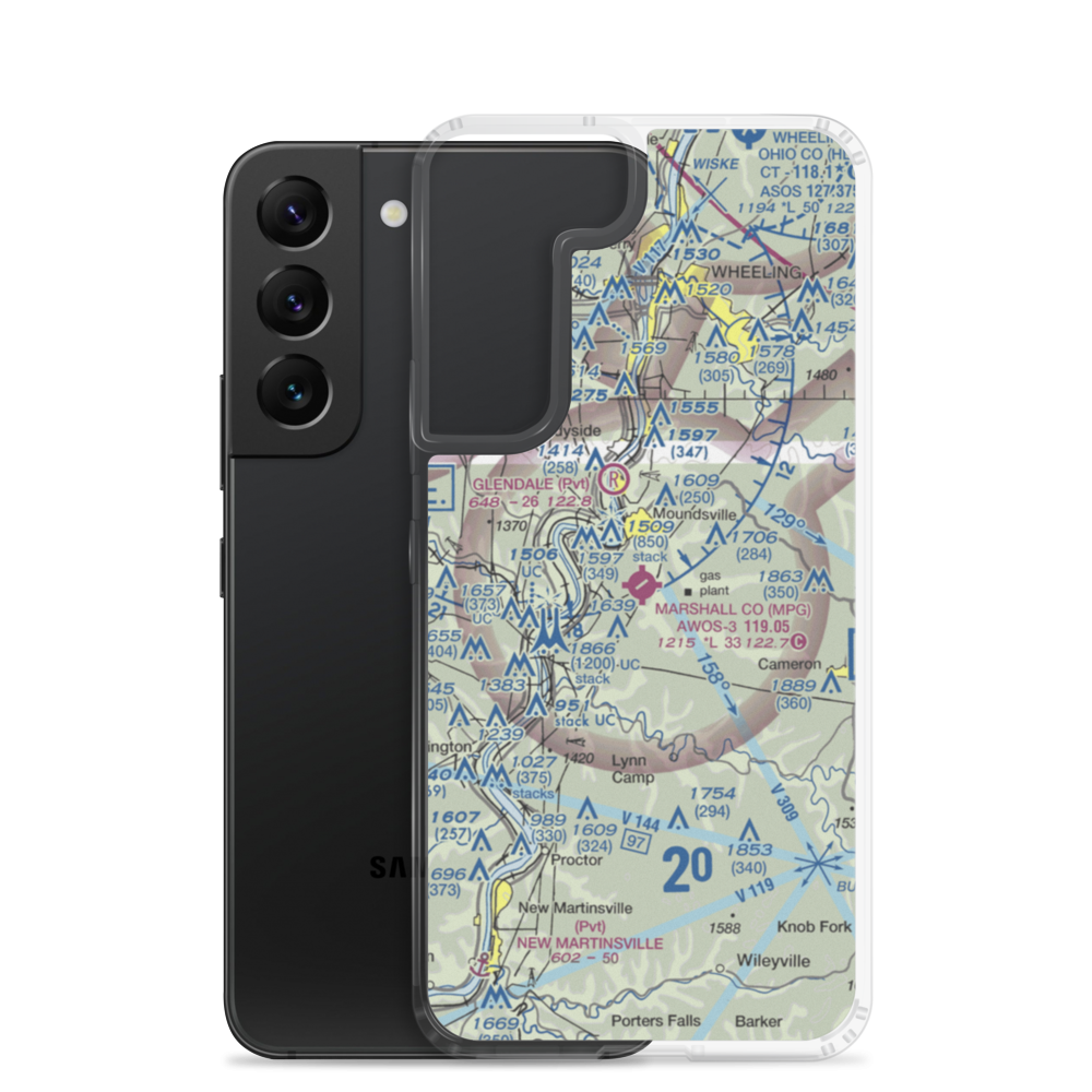 Marshall County Airport (MPG) VFR Sectional Samsung Case Samsung Galaxy S22 model shown