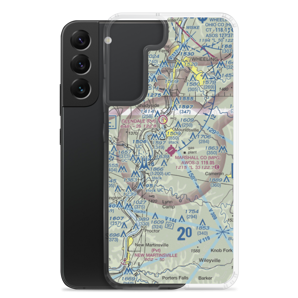Marshall County Airport (MPG) VFR Sectional Samsung Case Samsung Galaxy S22 Plus model shown
