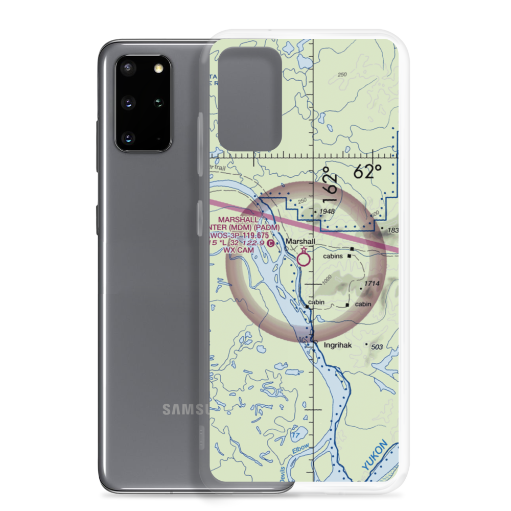 Marshall Don Hunter Sr Airport (MDM) VFR Sectional Samsung Case Samsung Galaxy S20 Plus model shown