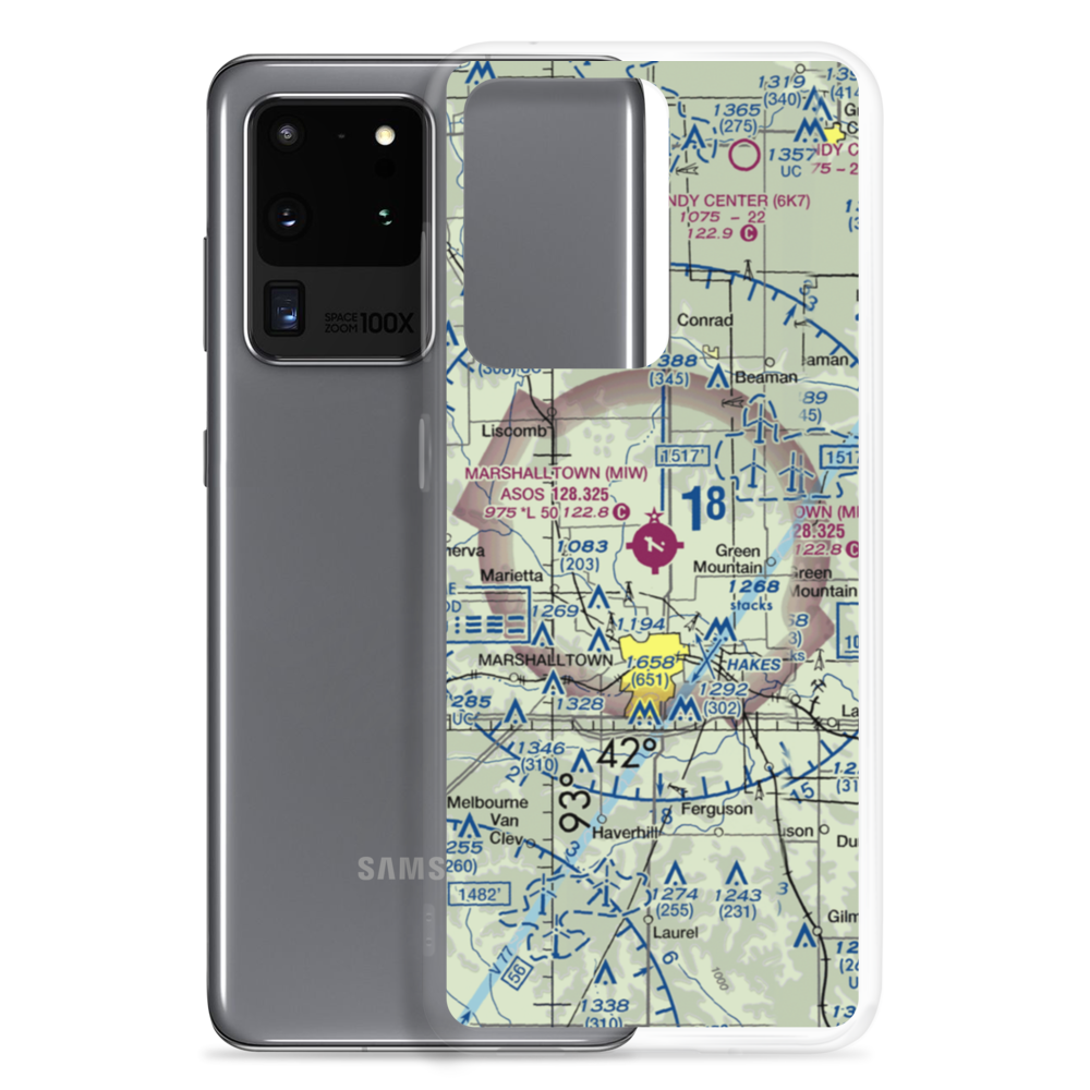 Marshalltown Municipal Airport (MIW) VFR Sectional Samsung Case Samsung Galaxy S20 Ultra model shown