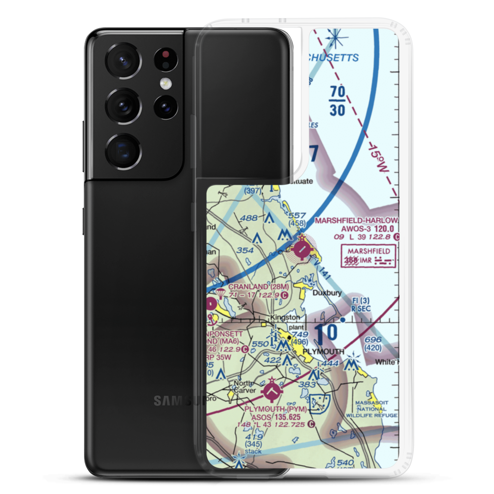 Marshfield Municipal George Harlow Field (GHG) VFR Sectional Samsung Case Samsung Galaxy S21 Ultra model shown