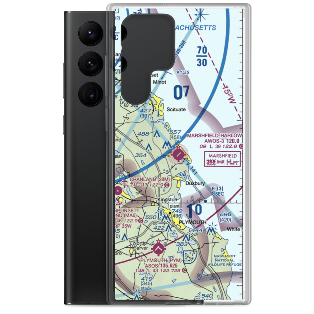 Marshfield Municipal George Harlow Field (GHG) VFR Sectional Samsung Case Samsung Galaxy S22 Ultra model shown