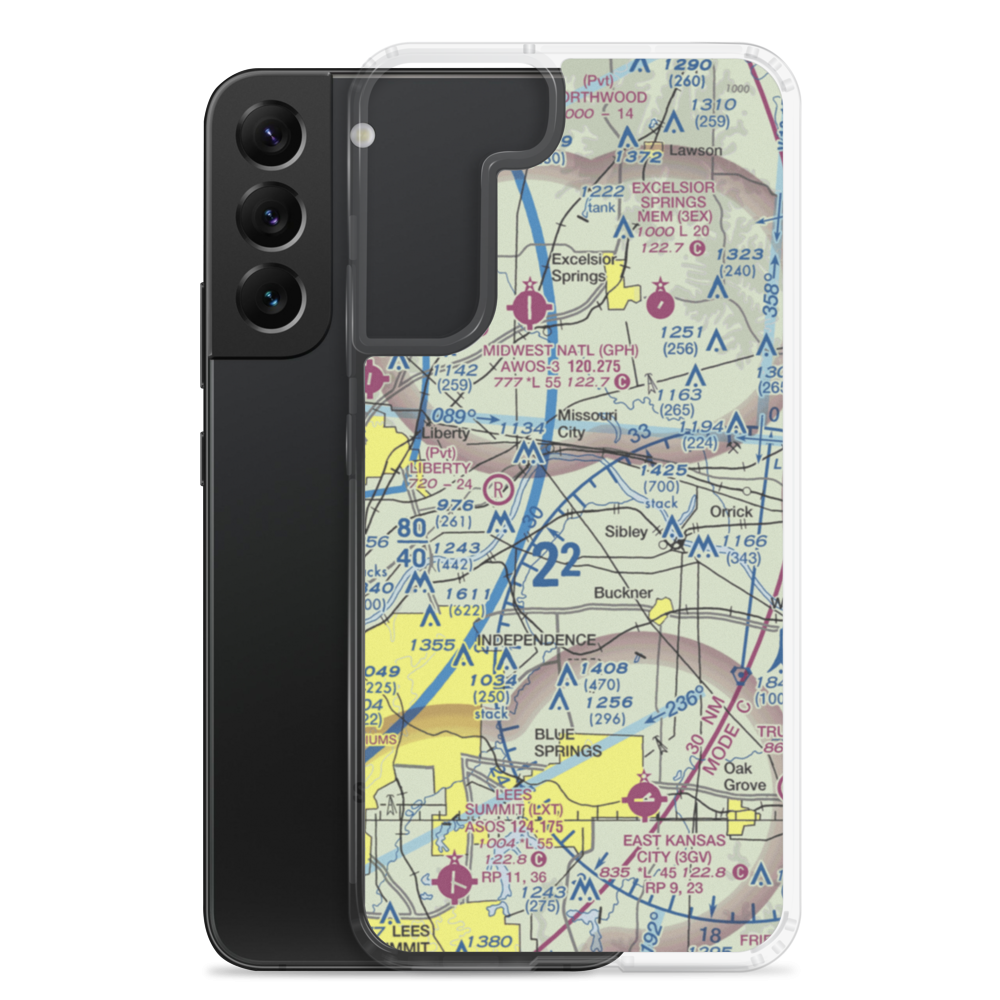 Martens Airport (4MO8) VFR Sectional Samsung Case Samsung Galaxy S22 Plus model shown