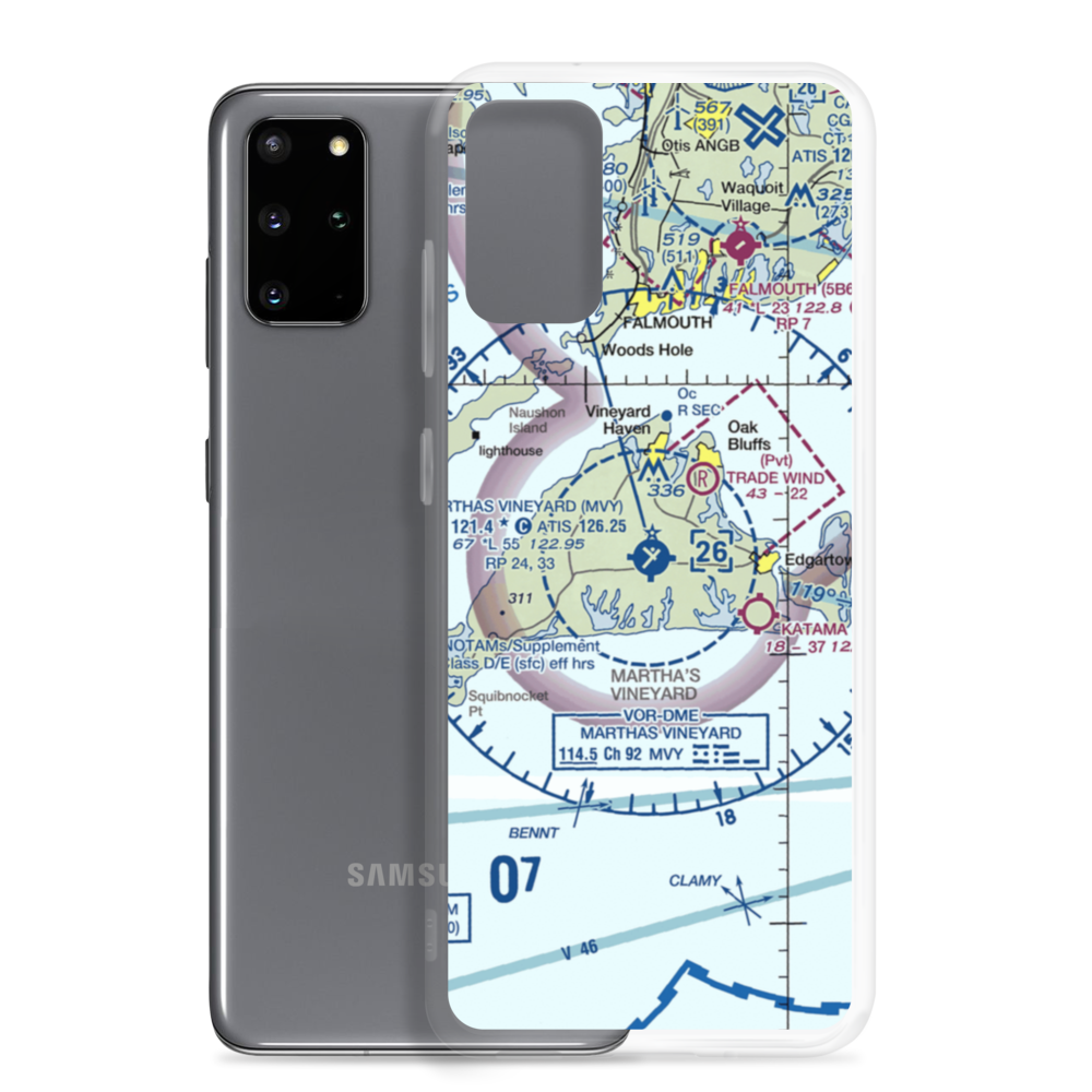 Martha's Vineyard Airport (MVY) VFR Sectional Samsung Case Samsung Galaxy S20 Plus model shown