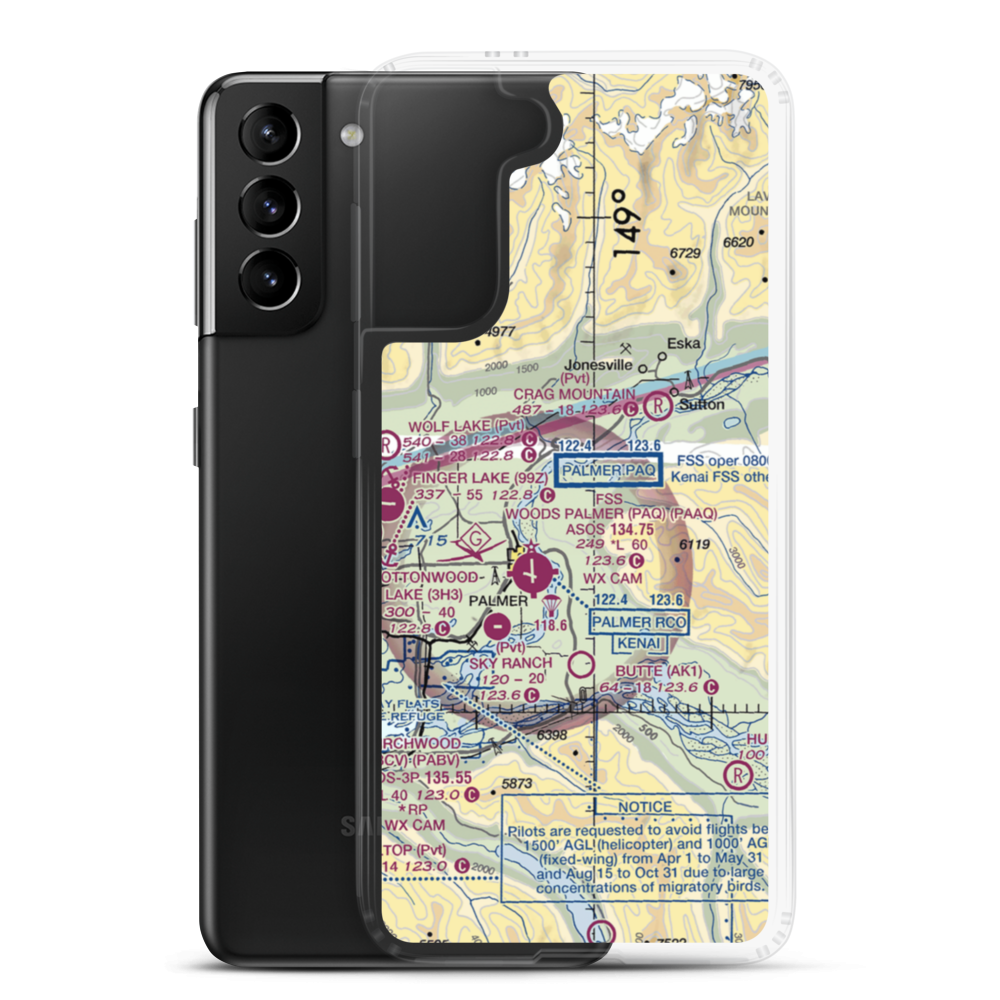 Martin Airport (AK92) VFR Sectional Samsung Case Samsung Galaxy S21 Plus model shown