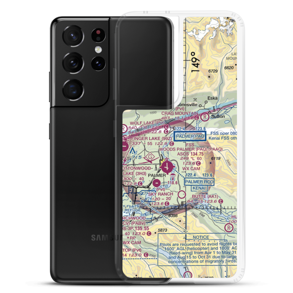 Martin Airport (AK92) VFR Sectional Samsung Case Samsung Galaxy S21 Ultra model shown