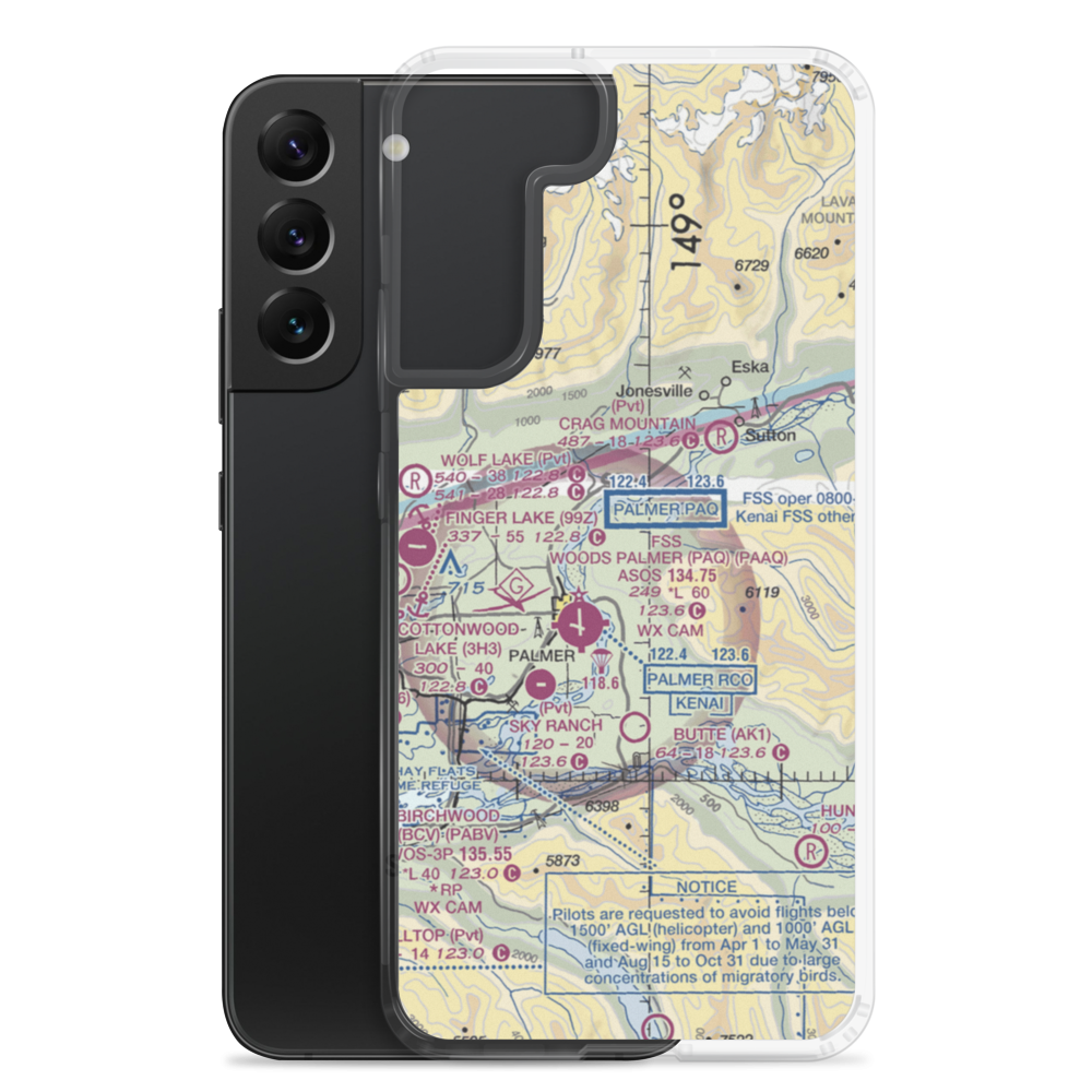 Martin Airport (AK92) VFR Sectional Samsung Case Samsung Galaxy S22 Plus model shown