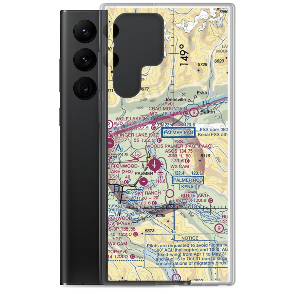 Martin Airport (AK92) VFR Sectional Samsung Case Samsung Galaxy S22 Ultra model shown