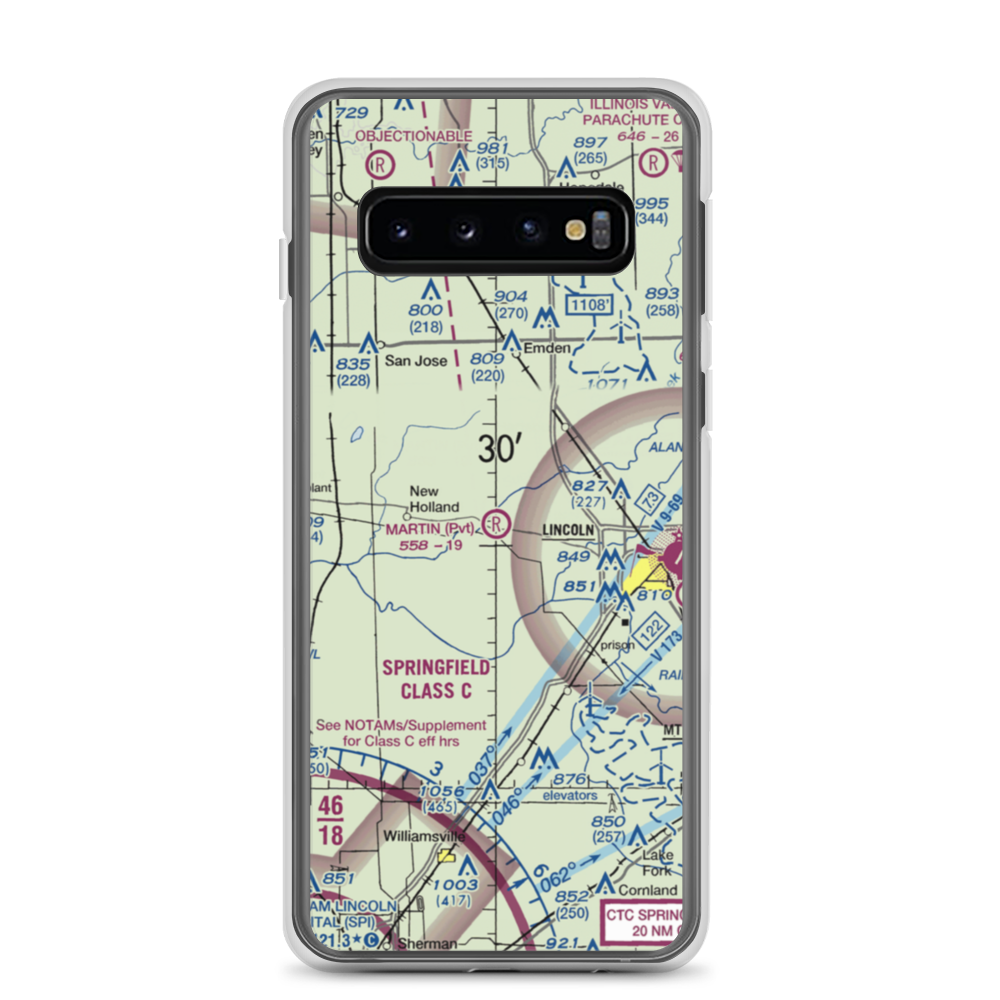 Martin Airport (IL64) VFR Sectional Samsung Case Samsung Galaxy S10 model shown