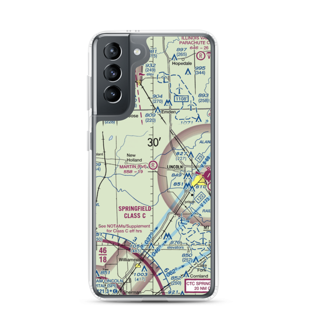 Martin Airport (IL64) VFR Sectional Samsung Case Samsung Galaxy S21 model shown