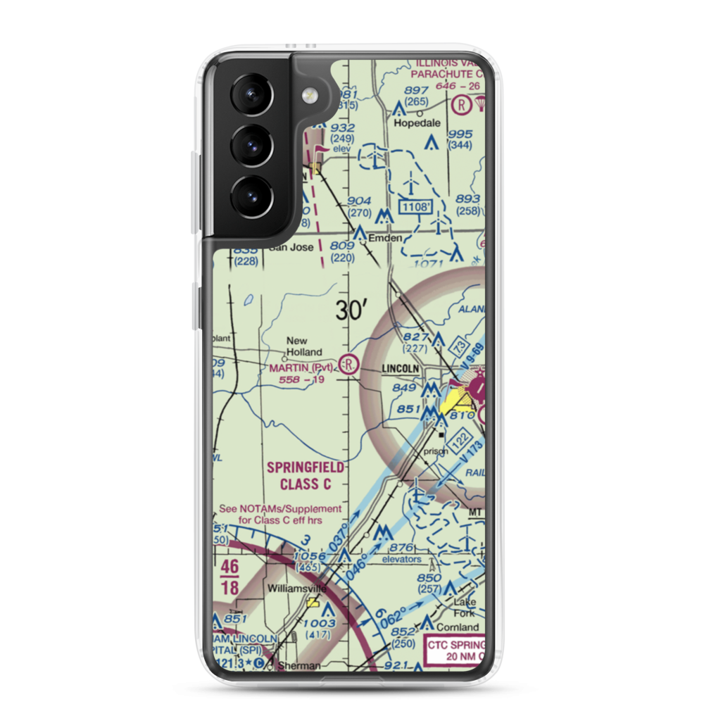 Martin Airport (IL64) VFR Sectional Samsung Case Samsung Galaxy S21 Plus model shown
