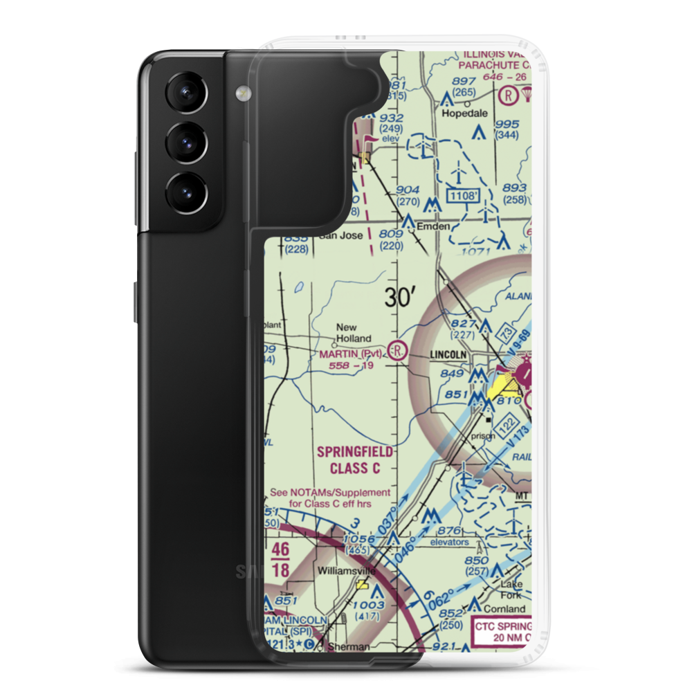 Martin Airport (IL64) VFR Sectional Samsung Case Samsung Galaxy S21 Plus model shown