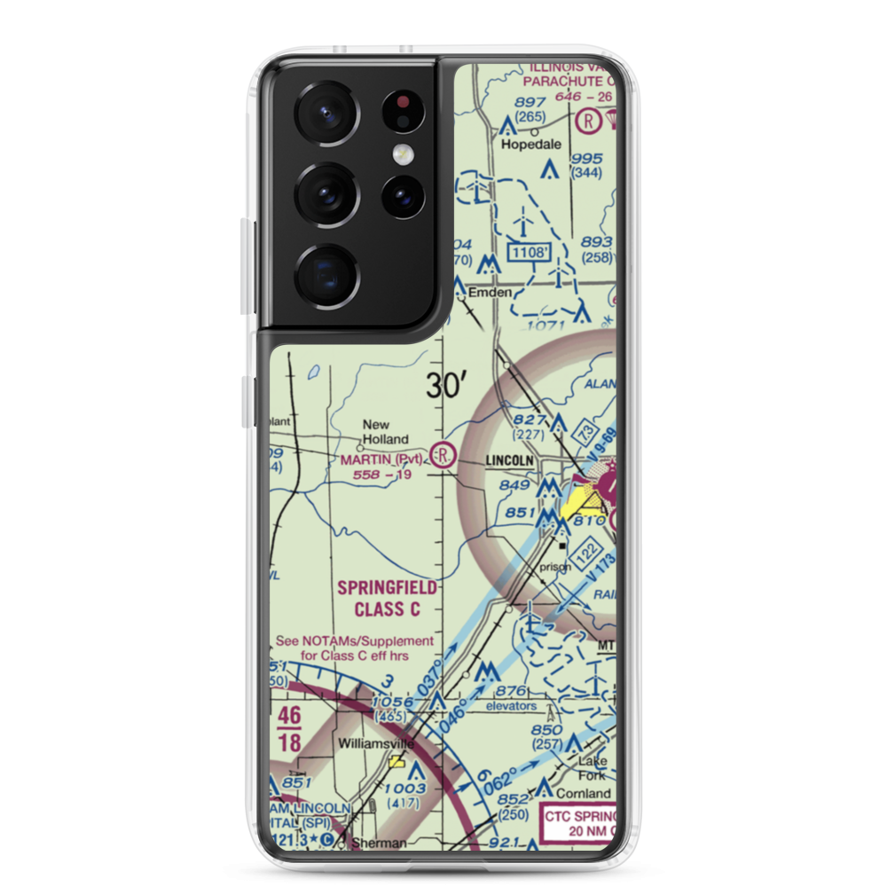 Martin Airport (IL64) VFR Sectional Samsung Case Samsung Galaxy S21 Ultra model shown