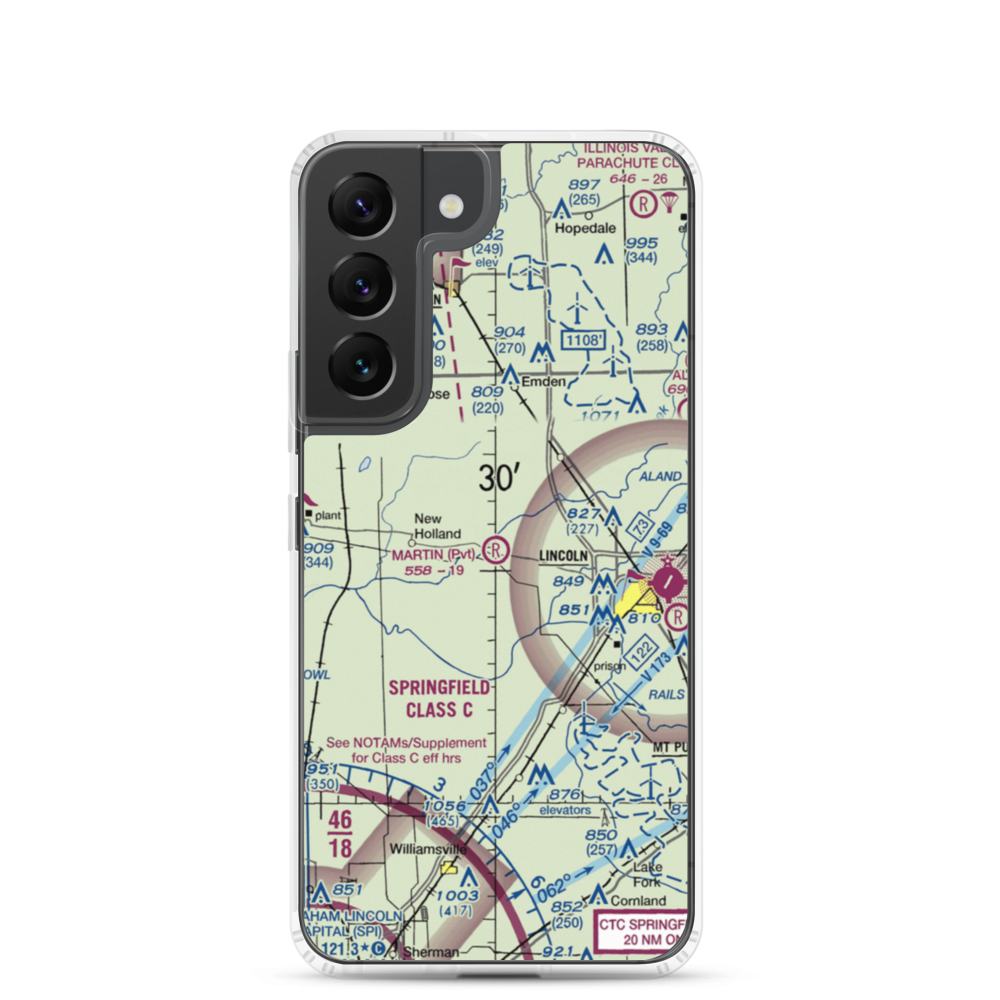 Martin Airport (IL64) VFR Sectional Samsung Case Samsung Galaxy S22 model shown