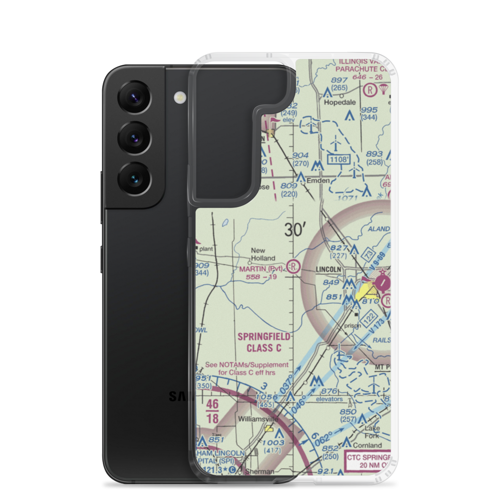 Martin Airport (IL64) VFR Sectional Samsung Case Samsung Galaxy S22 model shown