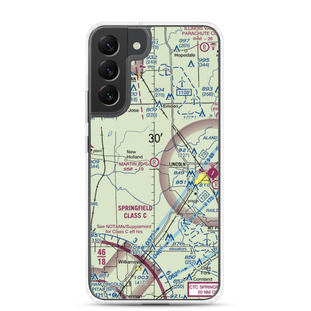 Martin Airport (IL64) VFR Sectional Samsung Case Samsung Galaxy S22 Plus model shown