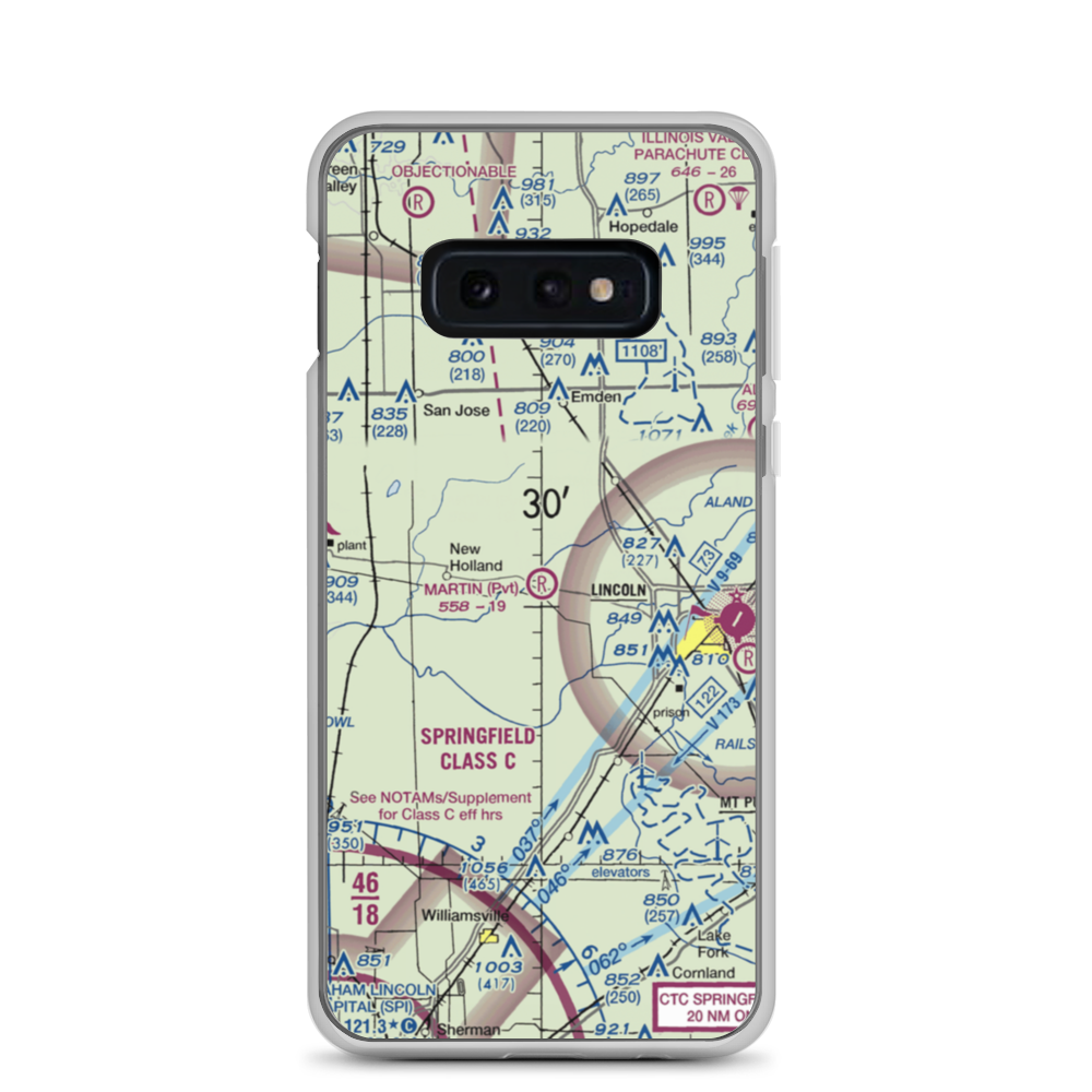 Martin Airport (IL64) VFR Sectional Samsung Case Samsung Galaxy S10e model shown